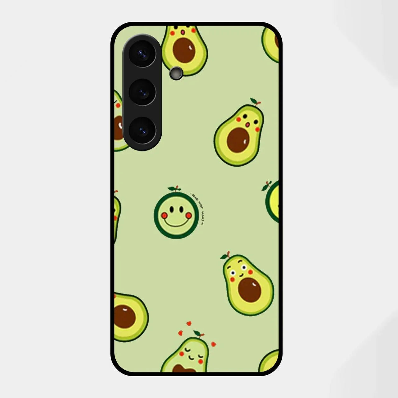 Cute Avocado Glossy Metal Case Cover For Samsung Galaxy S25 FE 5G