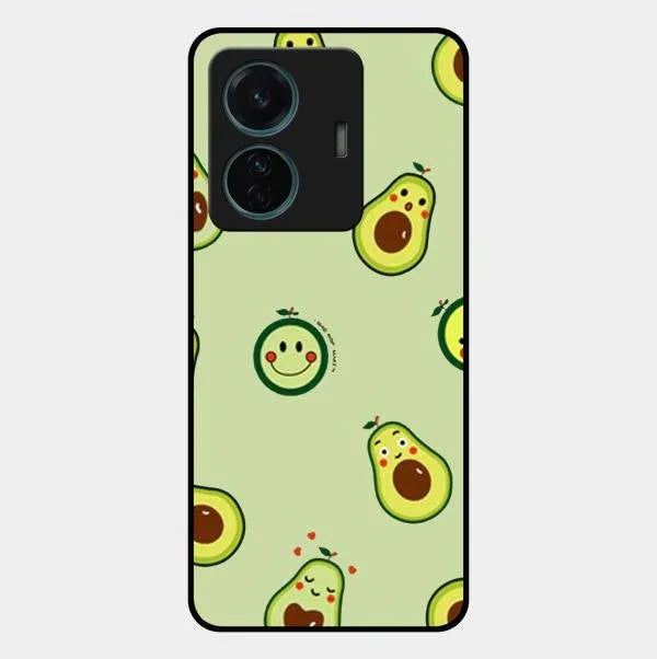 Cute Avocado Glossy Metal Case Cover For Vivo T1 Pro 5G