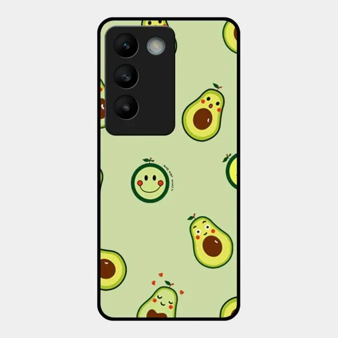 Cute Avocado Glossy Metal Case Cover For Vivo T3 5G