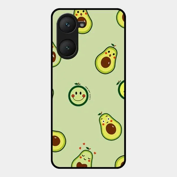 Cute Avocado Glossy Metal Case Cover For Vivo T3 Lite 5G