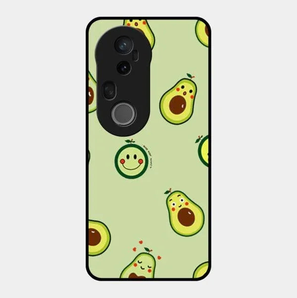 Cute Avocado Glossy Metal Case Cover For Vivo T4 Ultra 5G