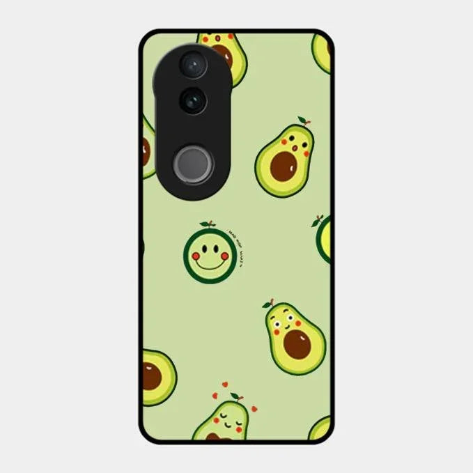Cute Avocado Glossy Metal Case Cover For Vivo T4R 5G