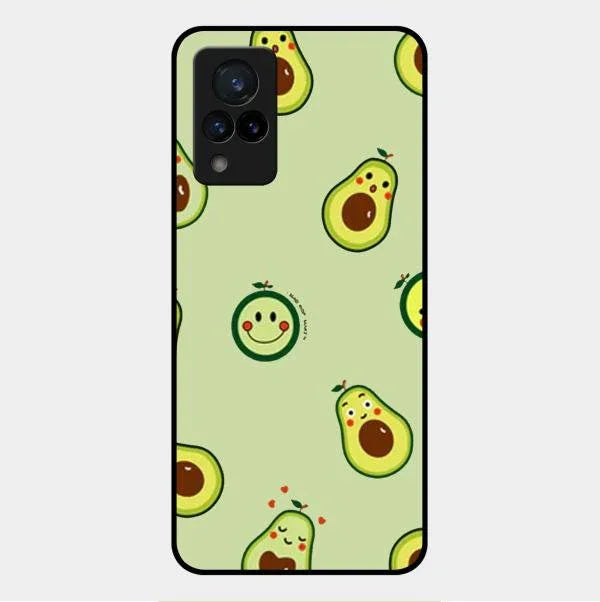 Cute Avocado Glossy Metal Case Cover For Vivo V21 5G