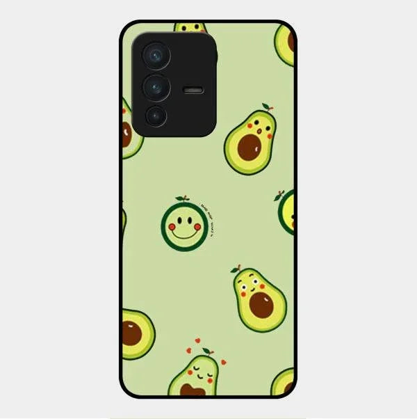 Cute Avocado Glossy Metal Case Cover For Vivo V23 5G