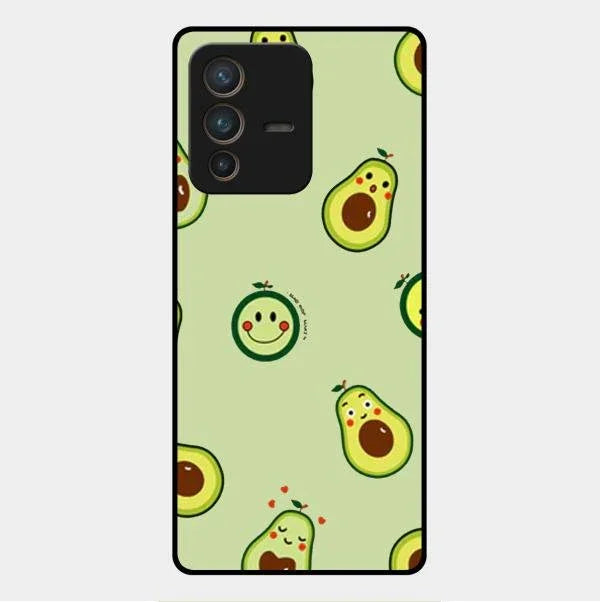 Cute Avocado Glossy Metal Case Cover For Vivo V23 Pro 5G