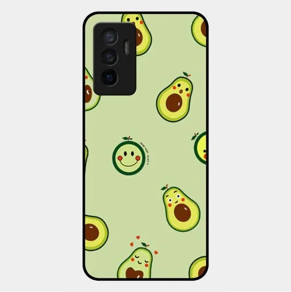 Cute Avocado Glossy Metal Case Cover For Vivo V23E 5G