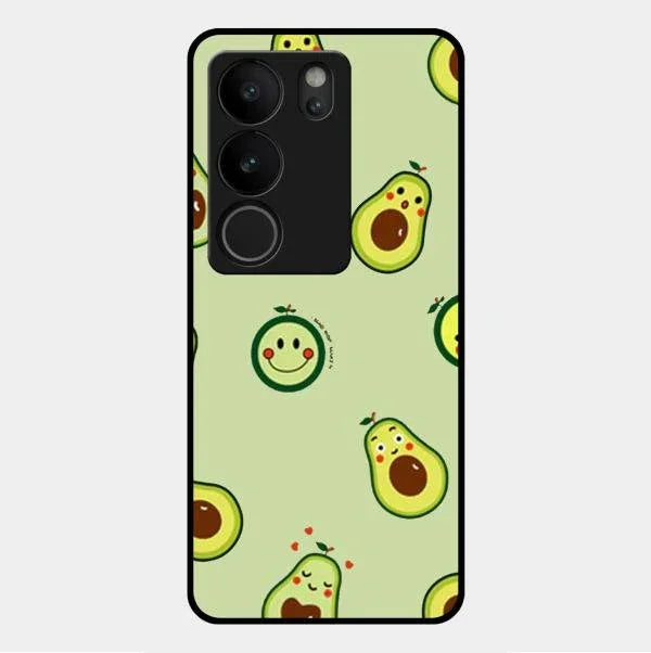 Cute Avocado Glossy Metal Case Cover For Vivo V29 Pro 5G