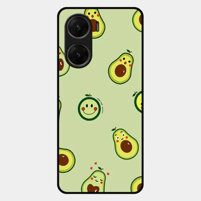 Cute Avocado Glossy Metal Case Cover For Vivo V29E 5G