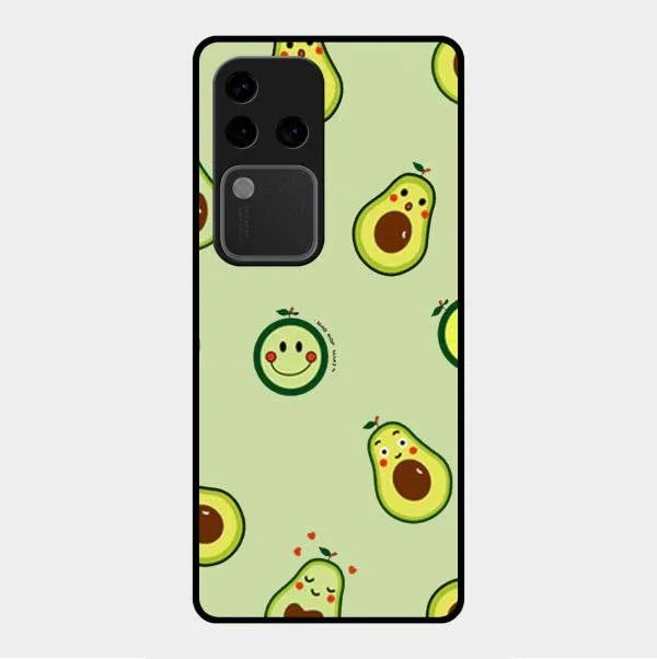 Cute Avocado Glossy Metal Case Cover For Vivo V30 Pro 5G
