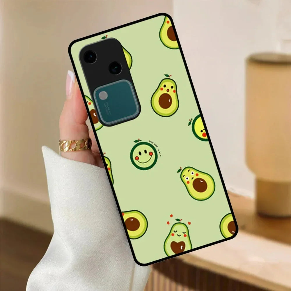 Cute Avocado Glossy Metal Case Cover For Vivo - ShopOnCliQ