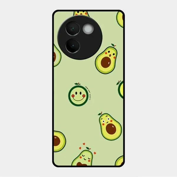 Cute Avocado Glossy Metal Case Cover For Vivo V30E 5G