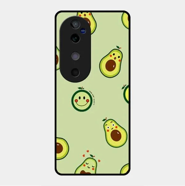 Cute Avocado Glossy Metal Case Cover For Vivo V40 5G
