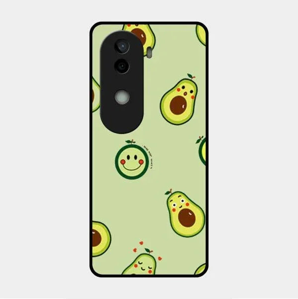 Cute Avocado Glossy Metal Case Cover For Vivo V40E 5G