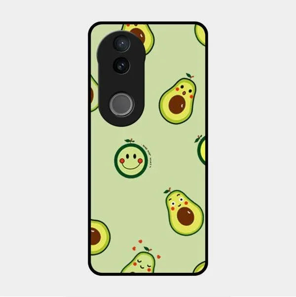 Cute Avocado Glossy Metal Case Cover For Vivo V50 5G