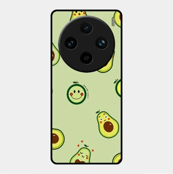 Cute Avocado Glossy Metal Case Cover For Vivo X100 Pro 5G