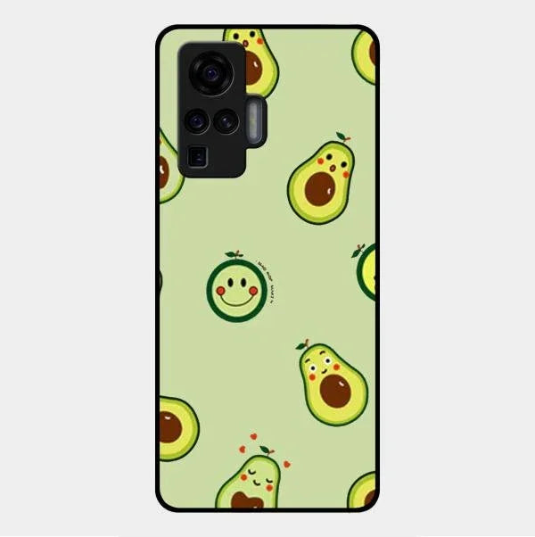 Cute Avocado Glossy Metal Case Cover For Vivo X50 Pro 5G