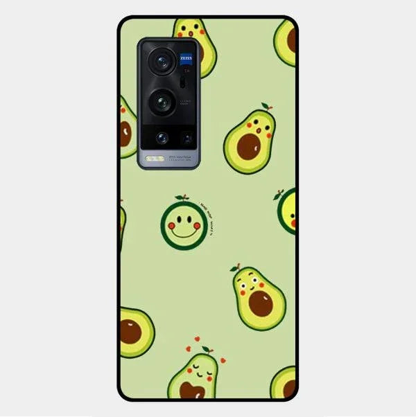 Cute Avocado Glossy Metal Case Cover For Vivo X60 Pro Plus 5G