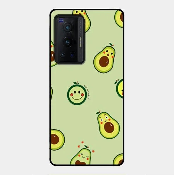 Cute Avocado Glossy Metal Case Cover For Vivo X70 Pro 5G
