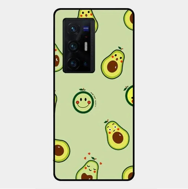 Cute Avocado Glossy Metal Case Cover For Vivo X70 Pro Plus 5G