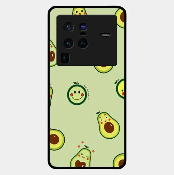 Cute Avocado Glossy Metal Case Cover For Vivo X80 Pro 5G