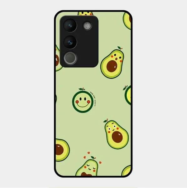 Cute Avocado Glossy Metal Case Cover For Vivo Y200 5G