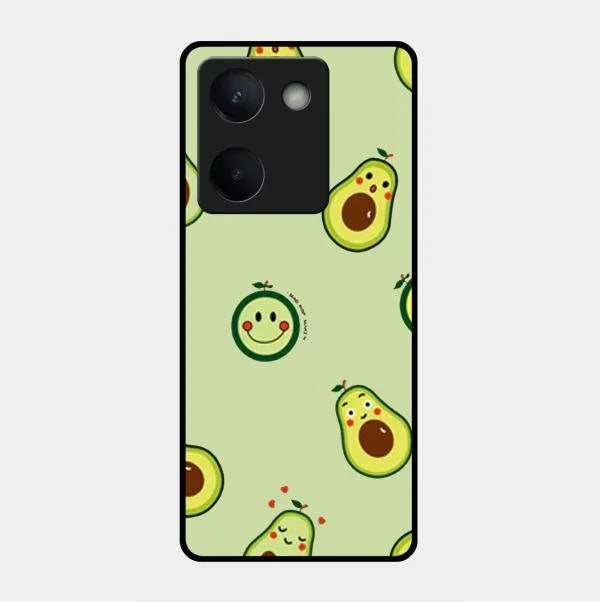 Cute Avocado Glossy Metal Case Cover For Vivo Y200 Pro 5G