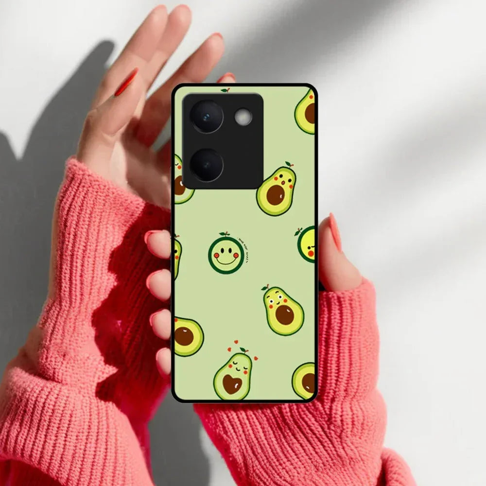 Cute Avocado Glossy Metal Case Cover For Vivo - ShopOnCliQ