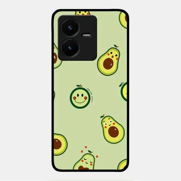 Cute Avocado Glossy Metal Case Cover For Vivo Y22