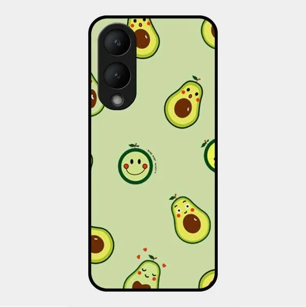 Cute Avocado Glossy Metal Case Cover For Vivo Y28 5G