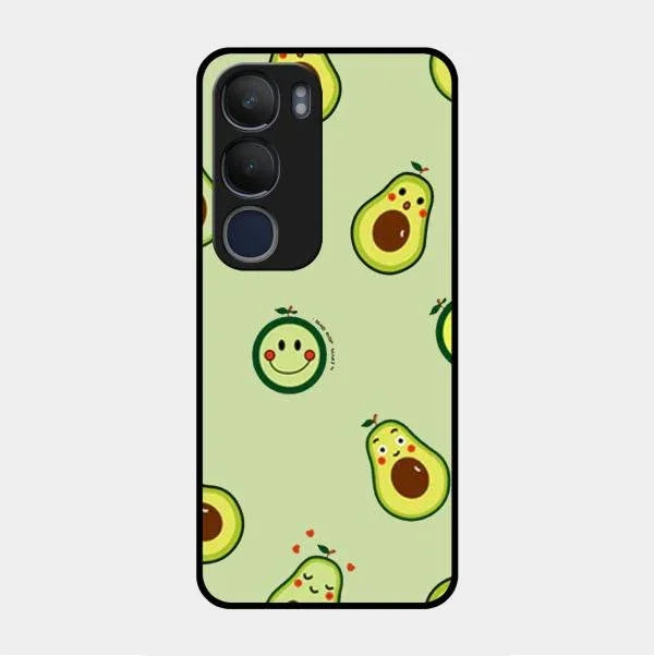 Cute Avocado Glossy Metal Case Cover For Vivo Y29 5G
