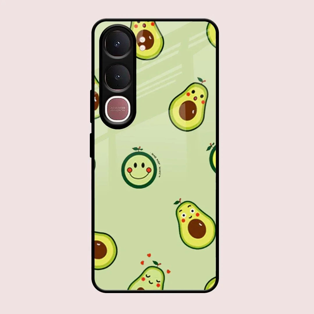 Cute Avocado Glossy Metal Case Cover For Vivo Y31 5G