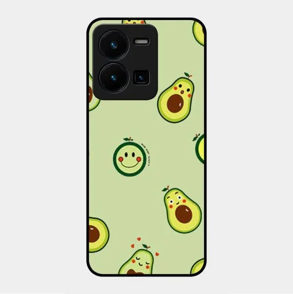 Cute Avocado Glossy Metal Case Cover For Vivo Y35