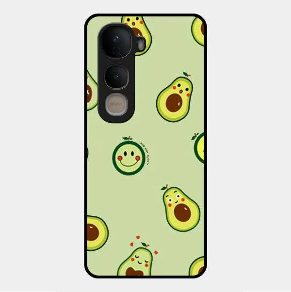 Cute Avocado Glossy Metal Case Cover For Vivo Y400 5G