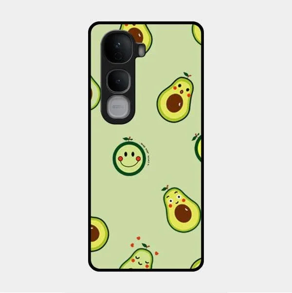 Cute Avocado Glossy Metal Case Cover For Vivo Y400 Pro 5G