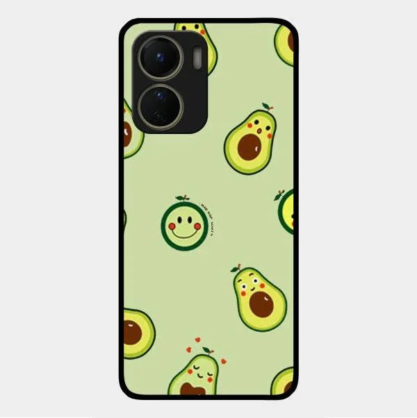 Cute Avocado Glossy Metal Case Cover For Vivo Y56 5G