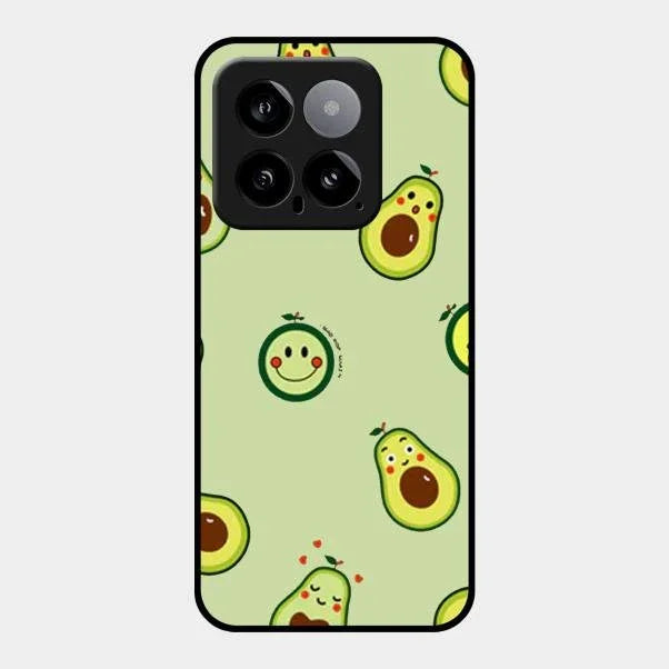 Cute Avocado Glossy Metal Case Cover For Xiaomi 14 5G