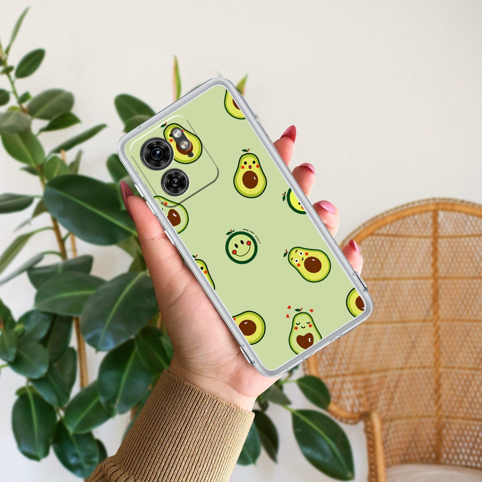 Cute Avocado Anti Yellow Case For Motorola Edge 40 5G