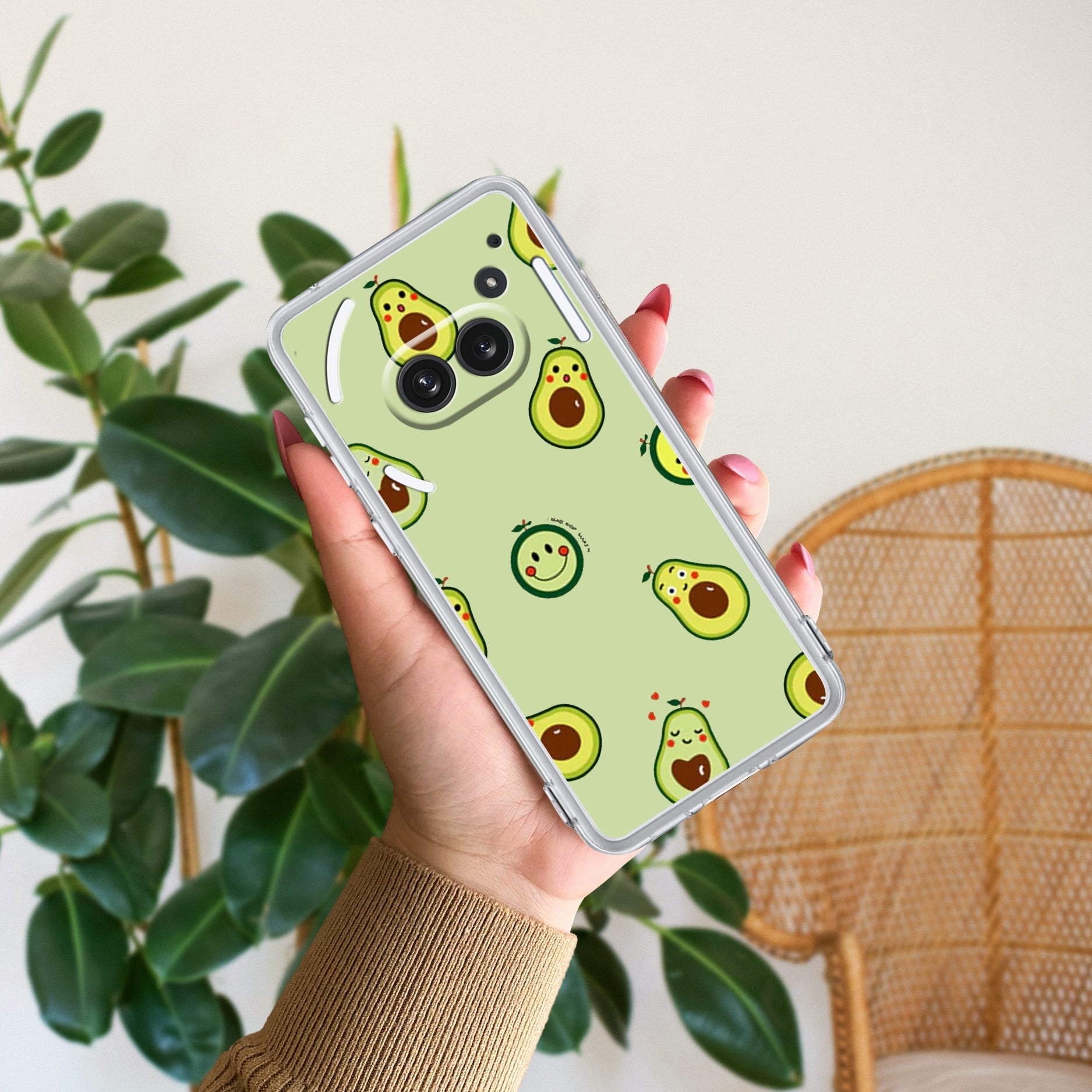 Cute Avocado Transparent Silicon Case For Nothing Phone 2a 5G