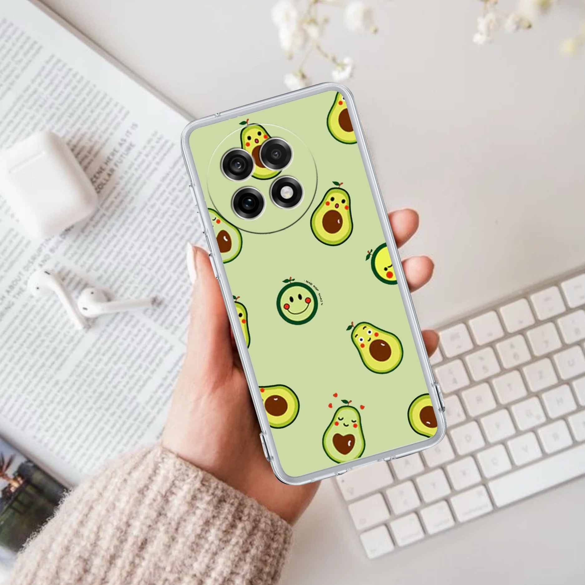 Cute Avocado Anti Yellow Case For OnePlus 13R 5G