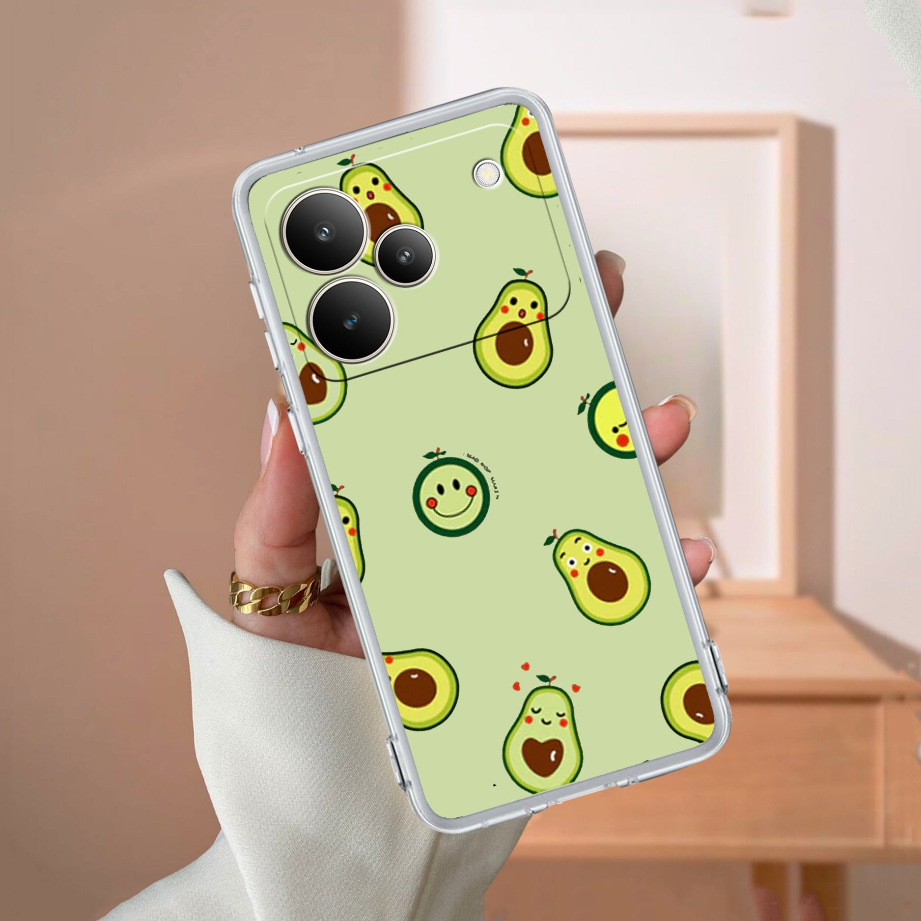 Cute Avocado Anti Yelllow Case For Realme P4 Pro 5G