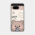 Cute Bear Glossy Metal Case Cover For Google Pixel 8 5G
