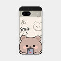 Cute Bear Glossy Metal Case Cover For Google Pixel 8A 5G