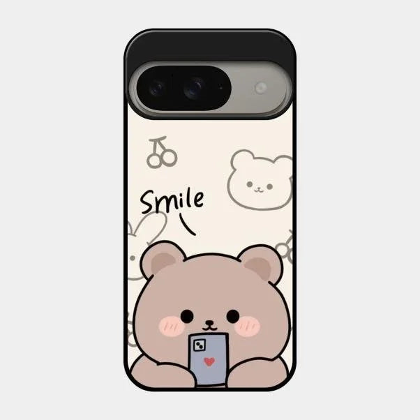 Cute Bear Glossy Metal Case Cover For Google Pixel 9 5G