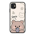 Cute Bear Glossy Metal Case Cover For iPhone 11