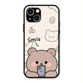 Cute Bear Glossy Metal Case Cover For iPhone 13