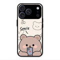 Cute Bear Glossy Metal Case Cover For iPhone 17 Pro