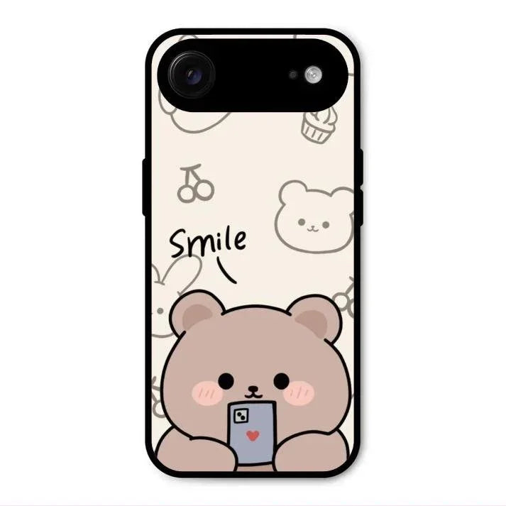 Cute Bear Glossy Metal Case Cover For iPhone Air
