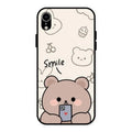 Cute Bear Glossy Metal Case Cover For iPhone XR