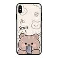 Cute Bear Glossy Metal Case Cover For iPhone XS Max