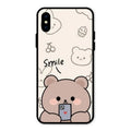 Cute Bear Glossy Metal Case Cover For iPhone XS
